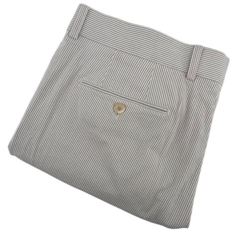Southern Tide The Skipjack Seersucker Striped Cotton Casual Shorts Gray White 38
